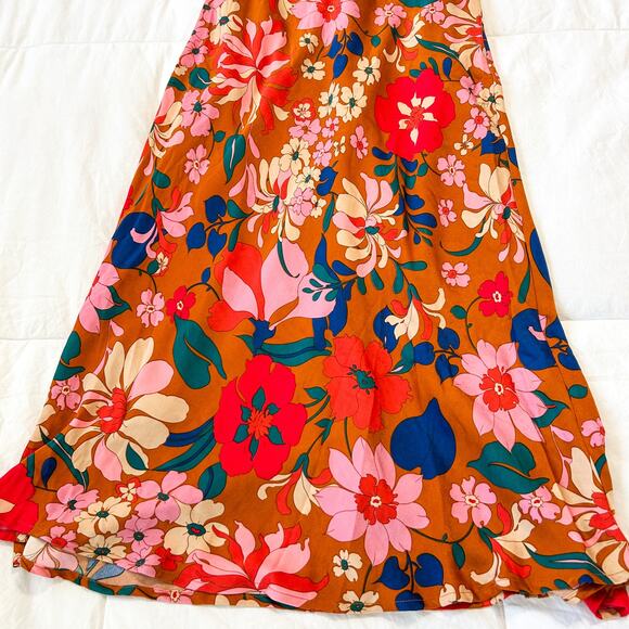 NWT ASTR The Label Talitha Floral Halter Maxi Dress Rust Pink XS - Picture 5 of 10